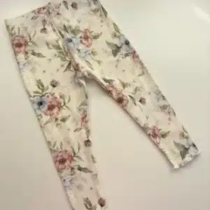 legginsy dziecięce w kwiaty beżowe mojewykroje